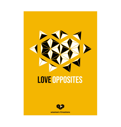 Yellow Love Opposites Art Print - Small - A5