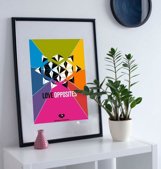 8 colours Love Opposites Art Print - Medium - A4