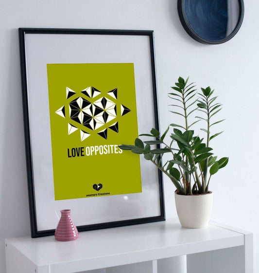 Green Love Opposites Art Print - Medium - A4