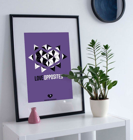 Purple Love Opposites Art Print - Medium - A4