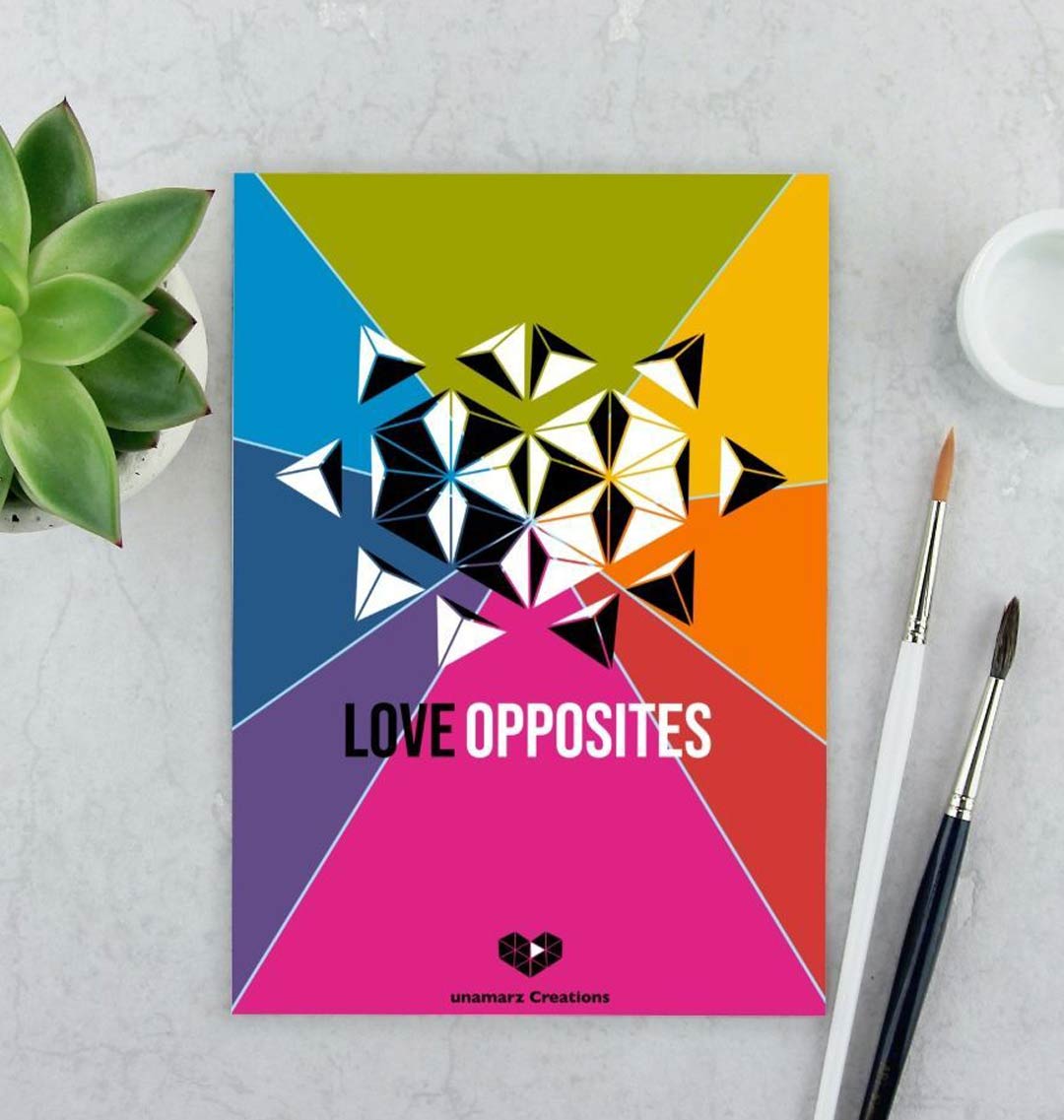 8 Colours Love Opposites Art Print - Small - A5