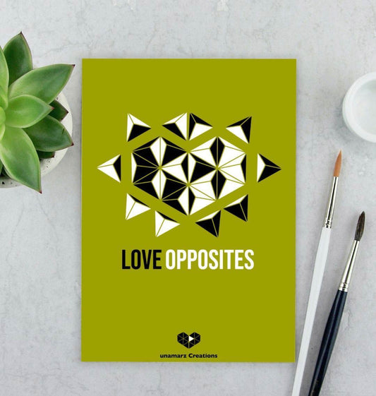 Green Love Opposites Art Print - Small - A5