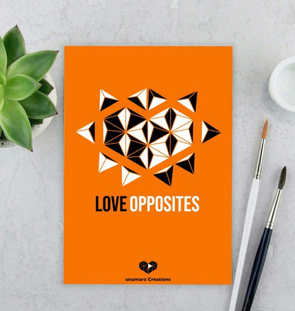 Orange Love Opposites Art Print - Small - A5