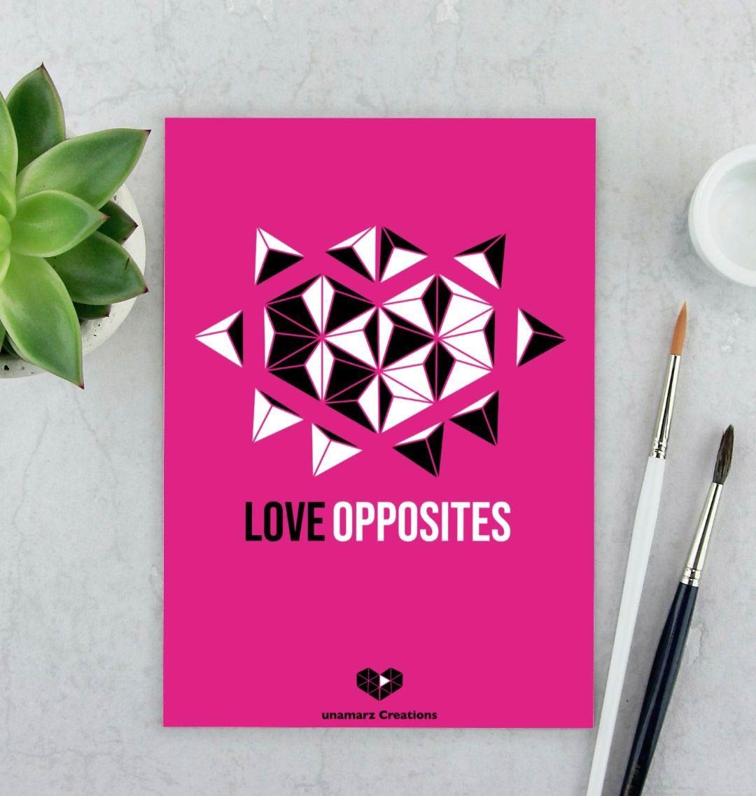 Pink Love Opposites Art Print - Small - A5