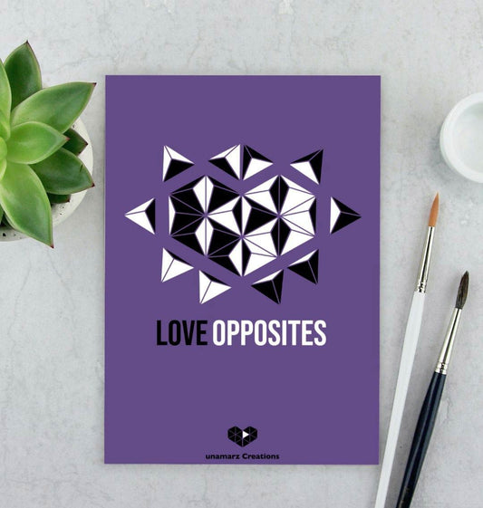 Purple Love Opposites Art Print - Small - A5