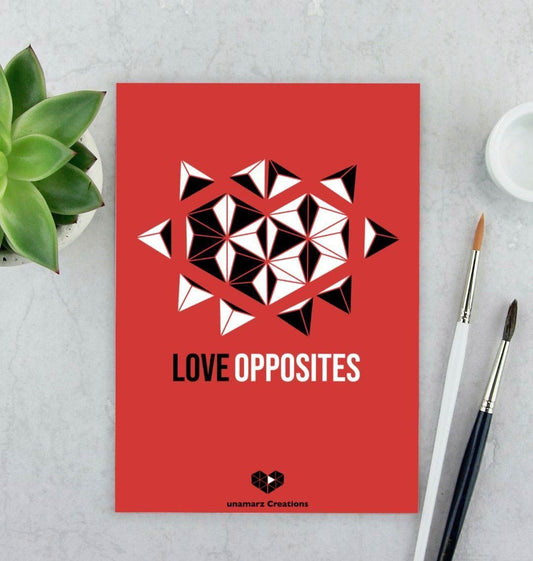 Red Love Opposites Art Print - Small - A5