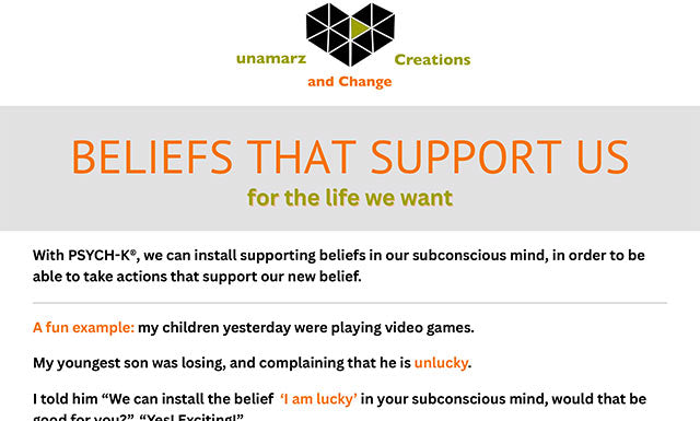 Beliefs that support us - Free download