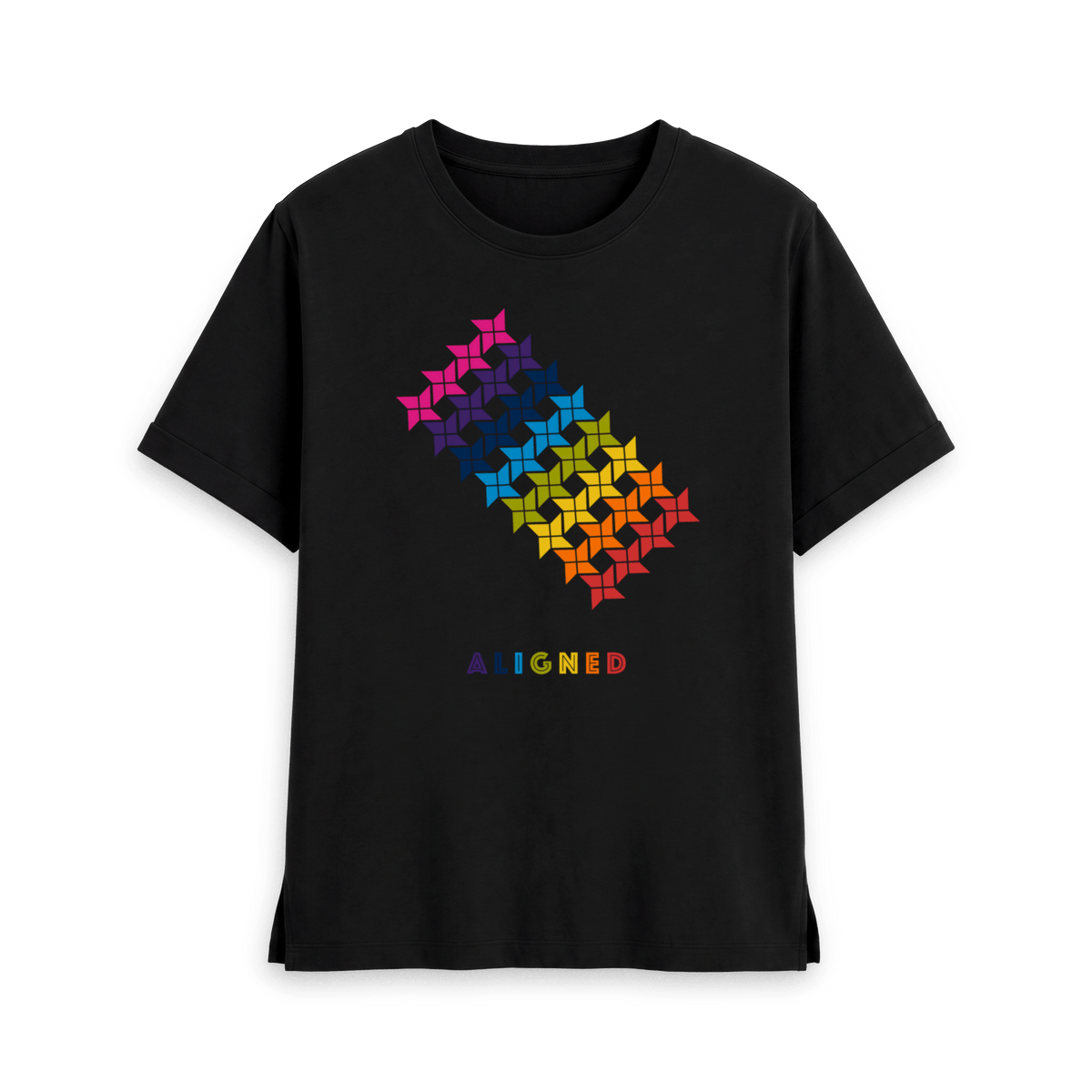 Black Printed T-shirt Front