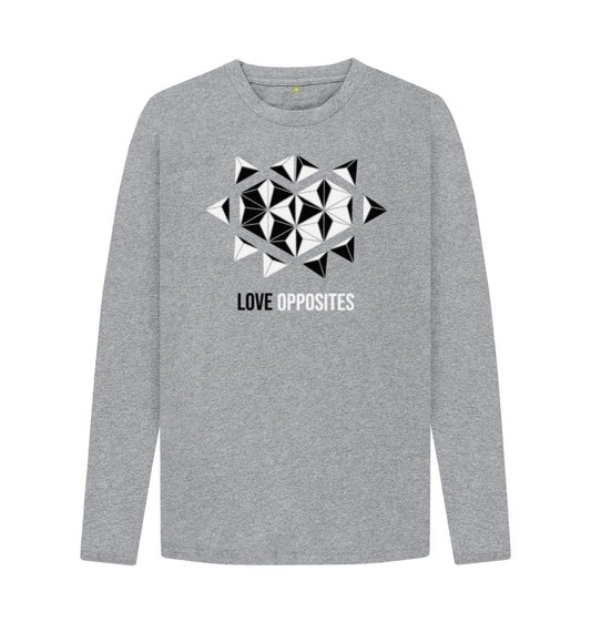 Athletic Grey Love Opposites - Men's Long Sleeve T-shirt - 3 colours