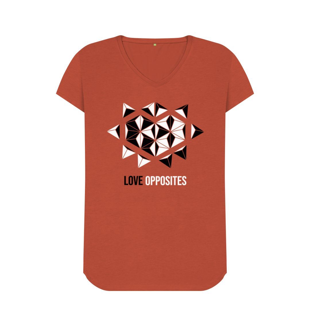 Rust Love Opposites - Women's V-Neck T-shirt - 2 colours