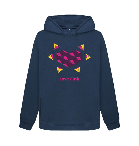 Navy Blue Love Pink - Women's Pullover Hoody - 2 colours