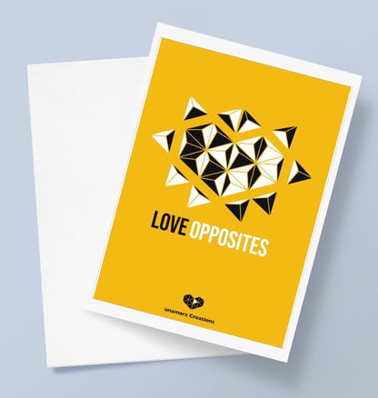 Love Opposites Greeting Card - Yellow