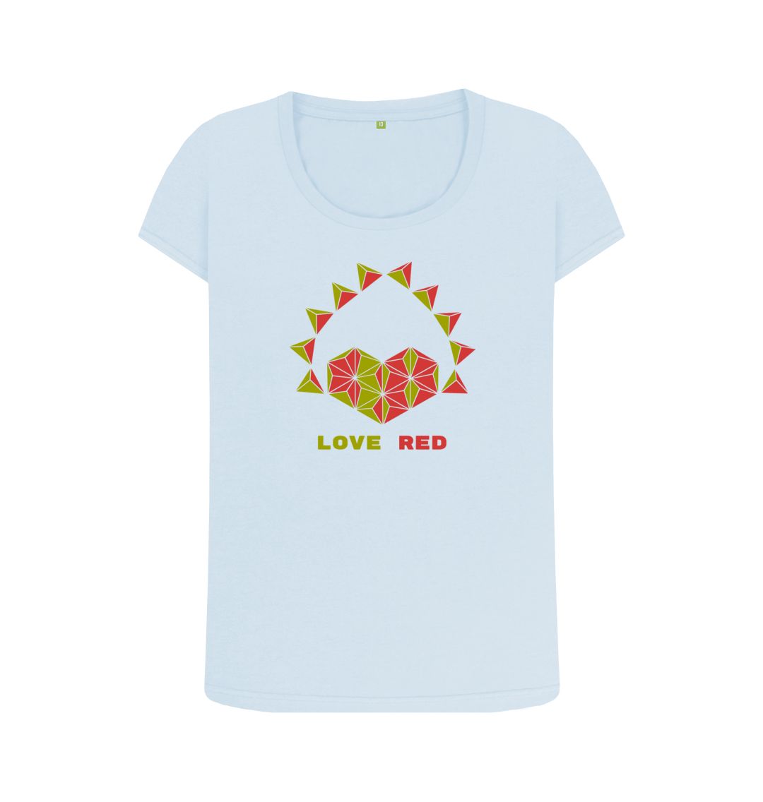 Sky Blue Love Red - Women's Scoop Neck T-shirt