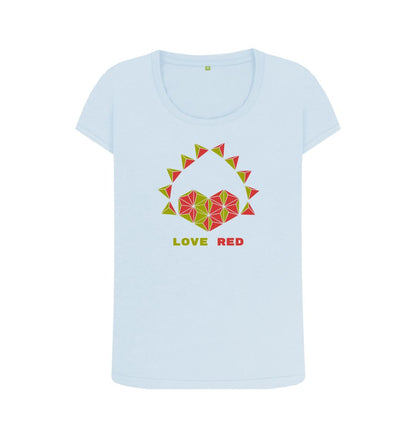Sky Blue Love Red - Women's Scoop Neck T-shirt