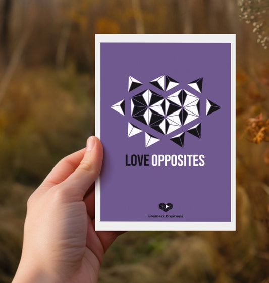Love Opposites Greeting Card - Purple