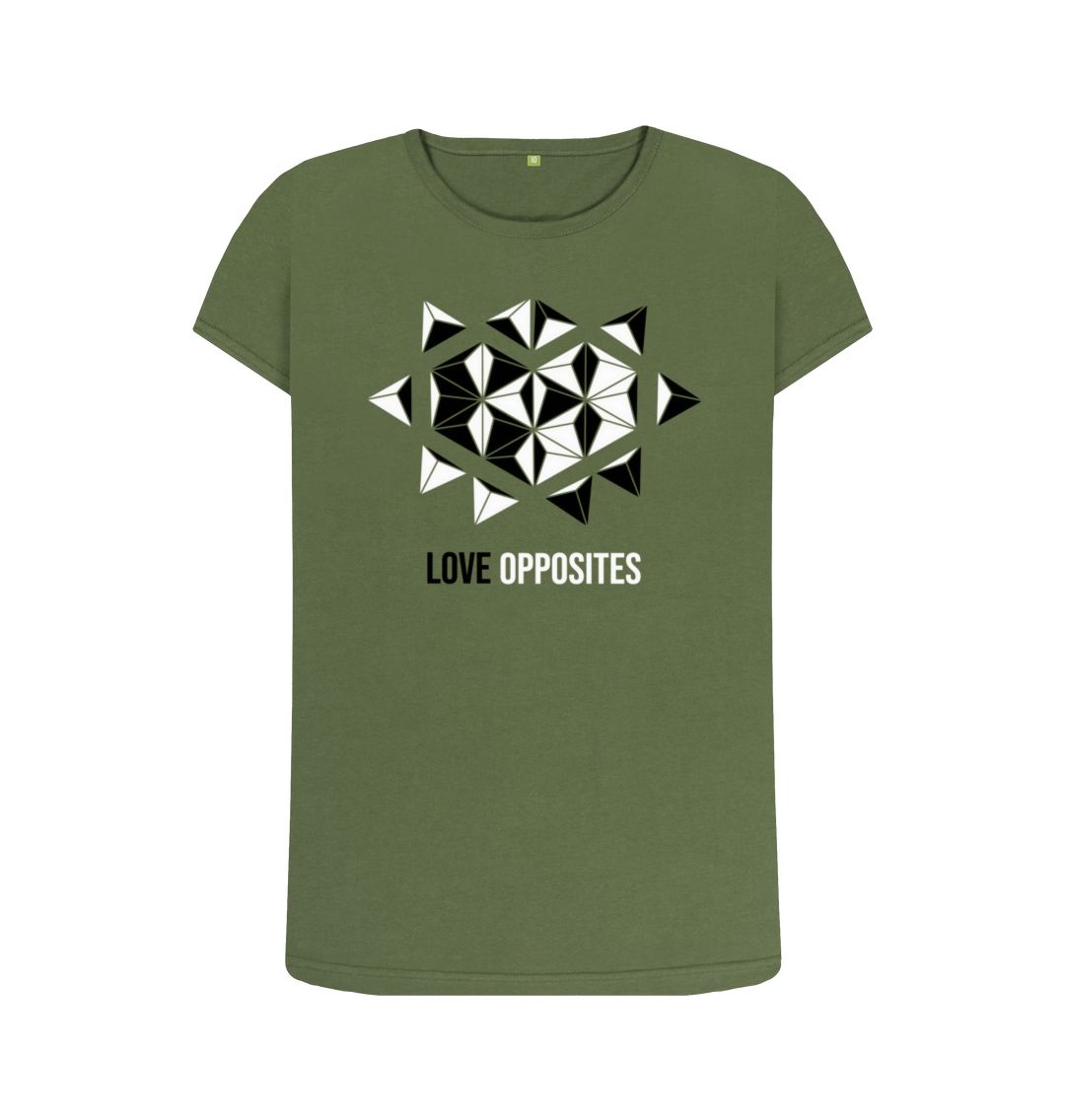 Khaki Love Opposites - Women's Crew Neck T-shirt - 7 colours