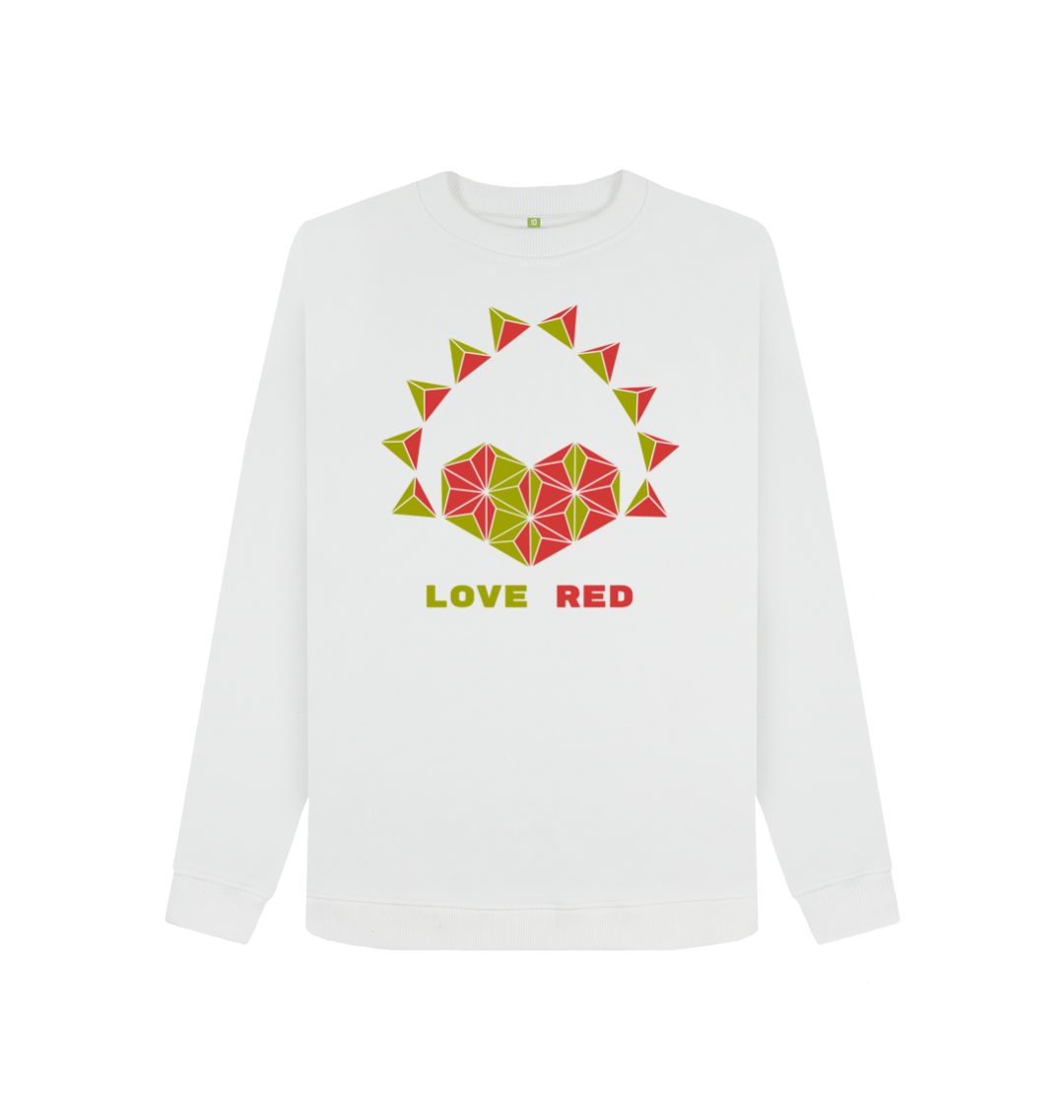 White Love Red - Women's Crewneck Sweater