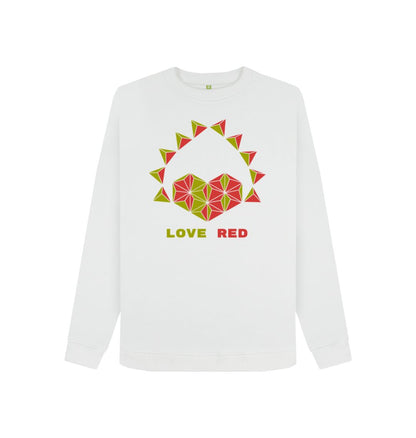 White Love Red - Women's Crewneck Sweater
