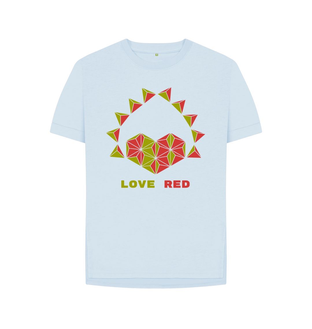 Sky Blue Love Red - Women's Relaxed Fit Tee