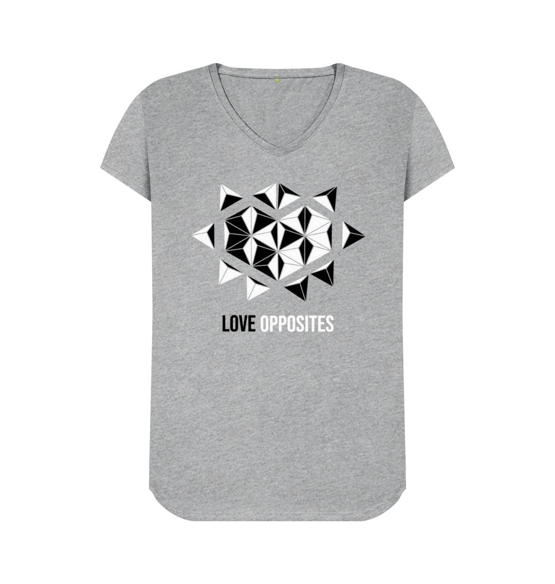 Athletic Grey Love Opposites - Women's V-Neck T-shirt - 2 colours