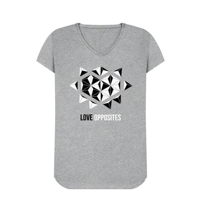 Athletic Grey Love Opposites - Women's V-Neck T-shirt - 2 colours