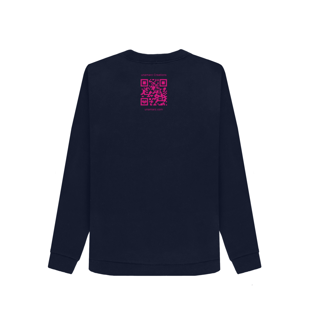 Navy Blue Printed Sweater Back
