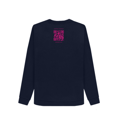 Navy Blue Printed Sweater Back