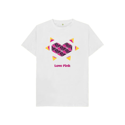Kids T-Shirt - White - Love Pink