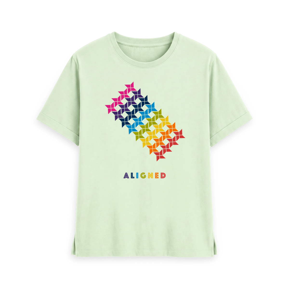 Pastel Green Printed T-shirt Front