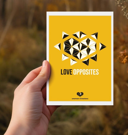 Love Opposites Greeting Card - Yellow