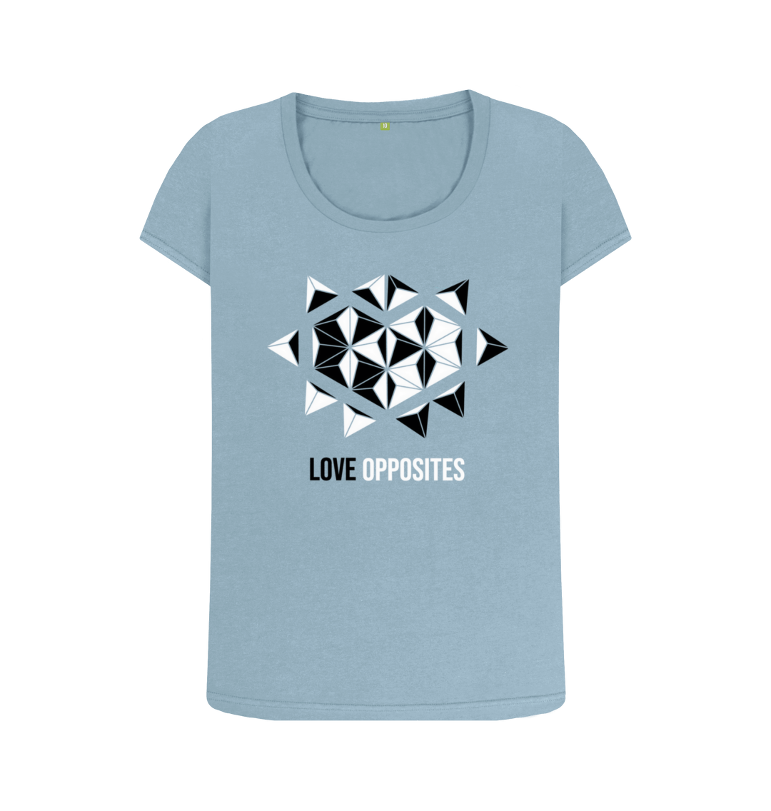 Stone Blue Printed T-shirt Front