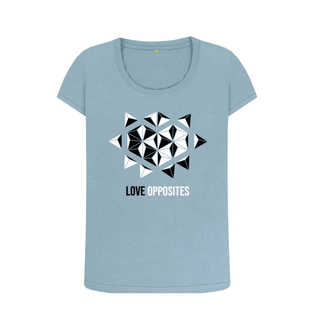 Stone Blue Love Opposites - Women's Scoop Neck T-shirt - 6 colours