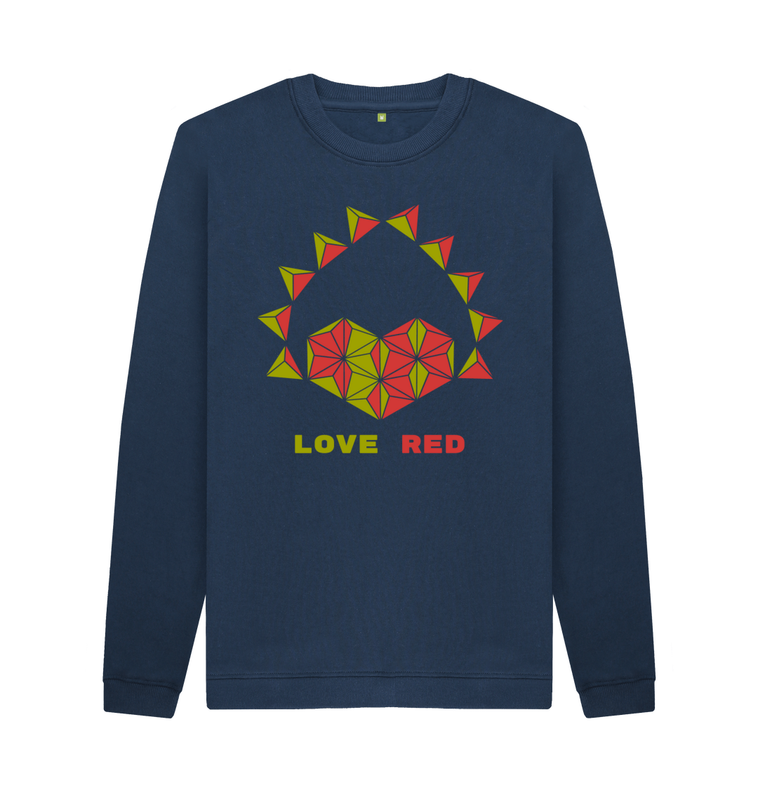 Navy Blue Printed Sweater Front