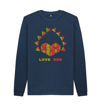 Navy Blue Printed Sweater Front