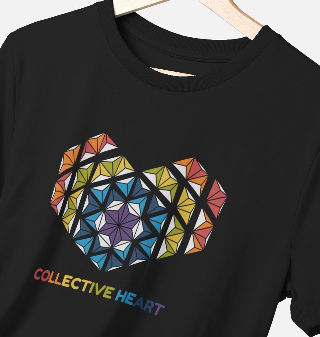 Collective Heart Men T-shirt - Rainbow Black