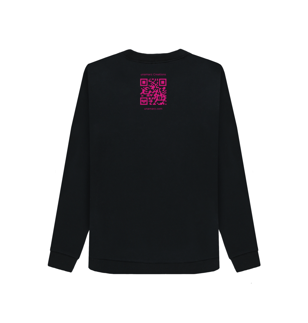 Black Printed Sweater Back