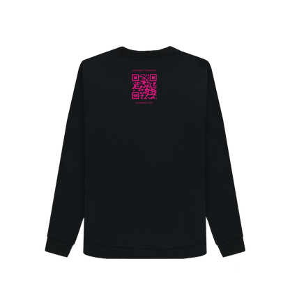 Black Printed Sweater Back