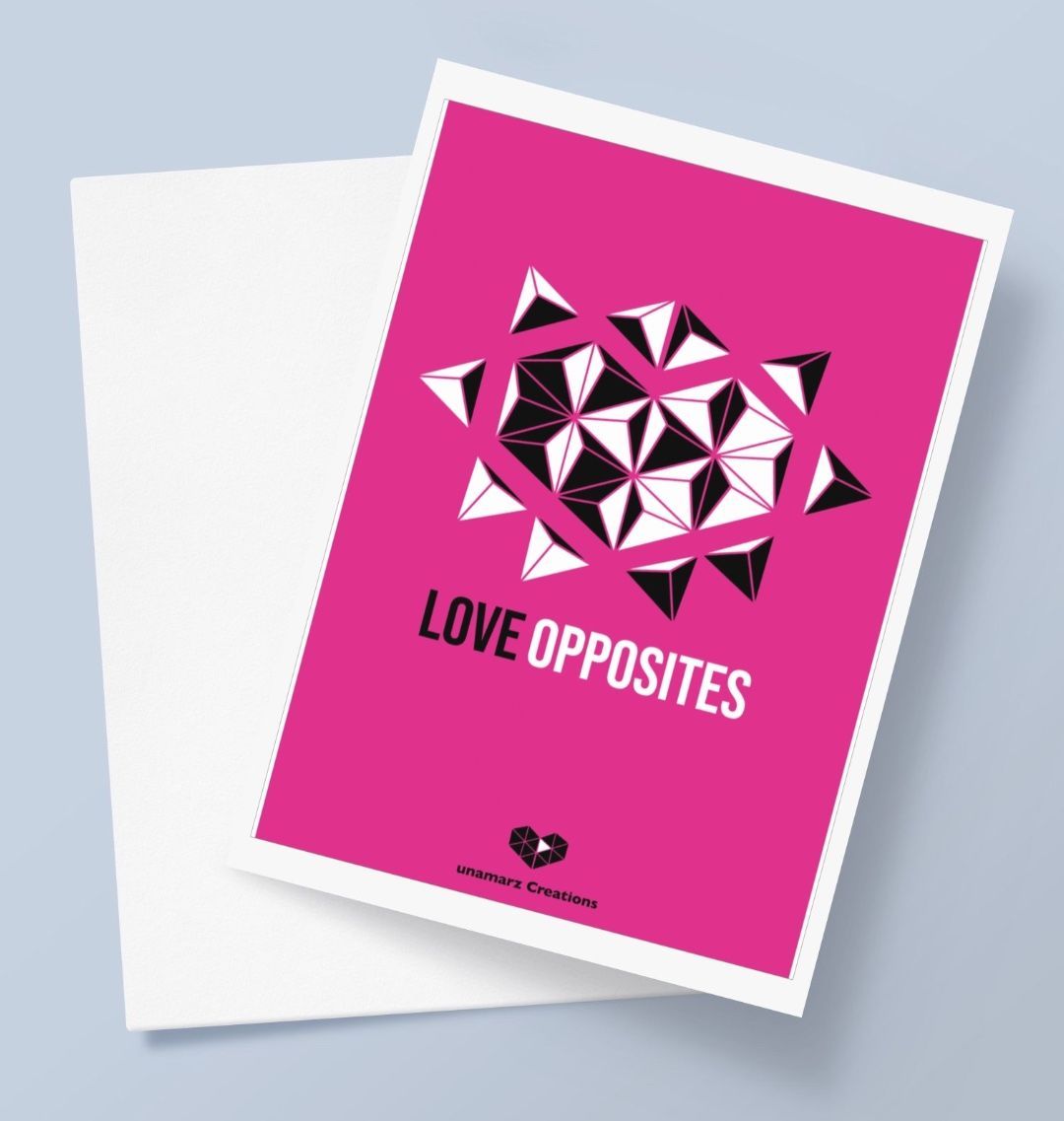 Love Opposites Greeting Card - Pink