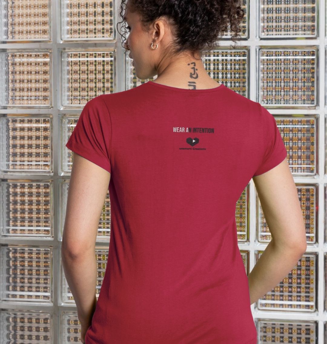 Love Opposites Women crew neck T-shirt cherry