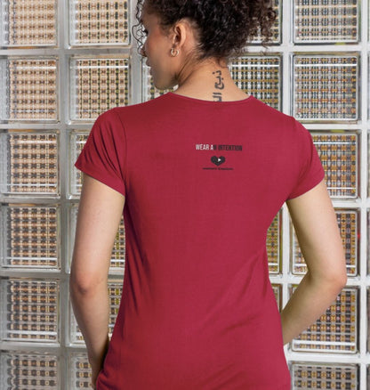 Love Opposites Women crew neck T-shirt cherry