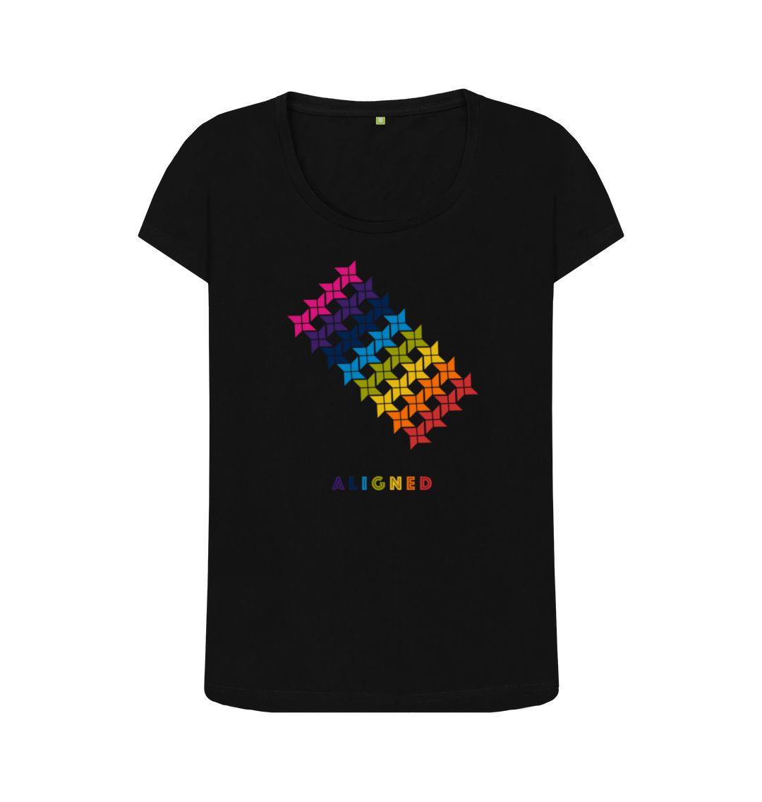Black Aligned - Women's Scoop Neck T-shirt