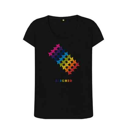 Black Aligned - Women's Scoop Neck T-shirt