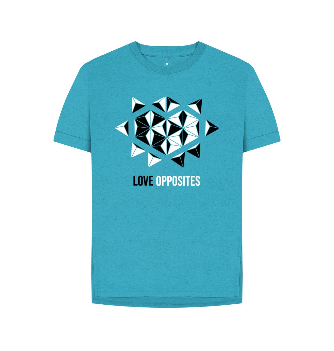 Ocean Blue Love Opposites - Women's Remill\u00ae Relaxed Fit T-shirt - 5 colours