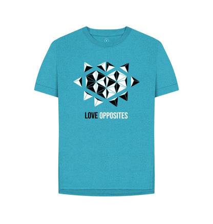 Ocean Blue Love Opposites - Women's Remill\u00ae Relaxed Fit T-shirt - 5 colours