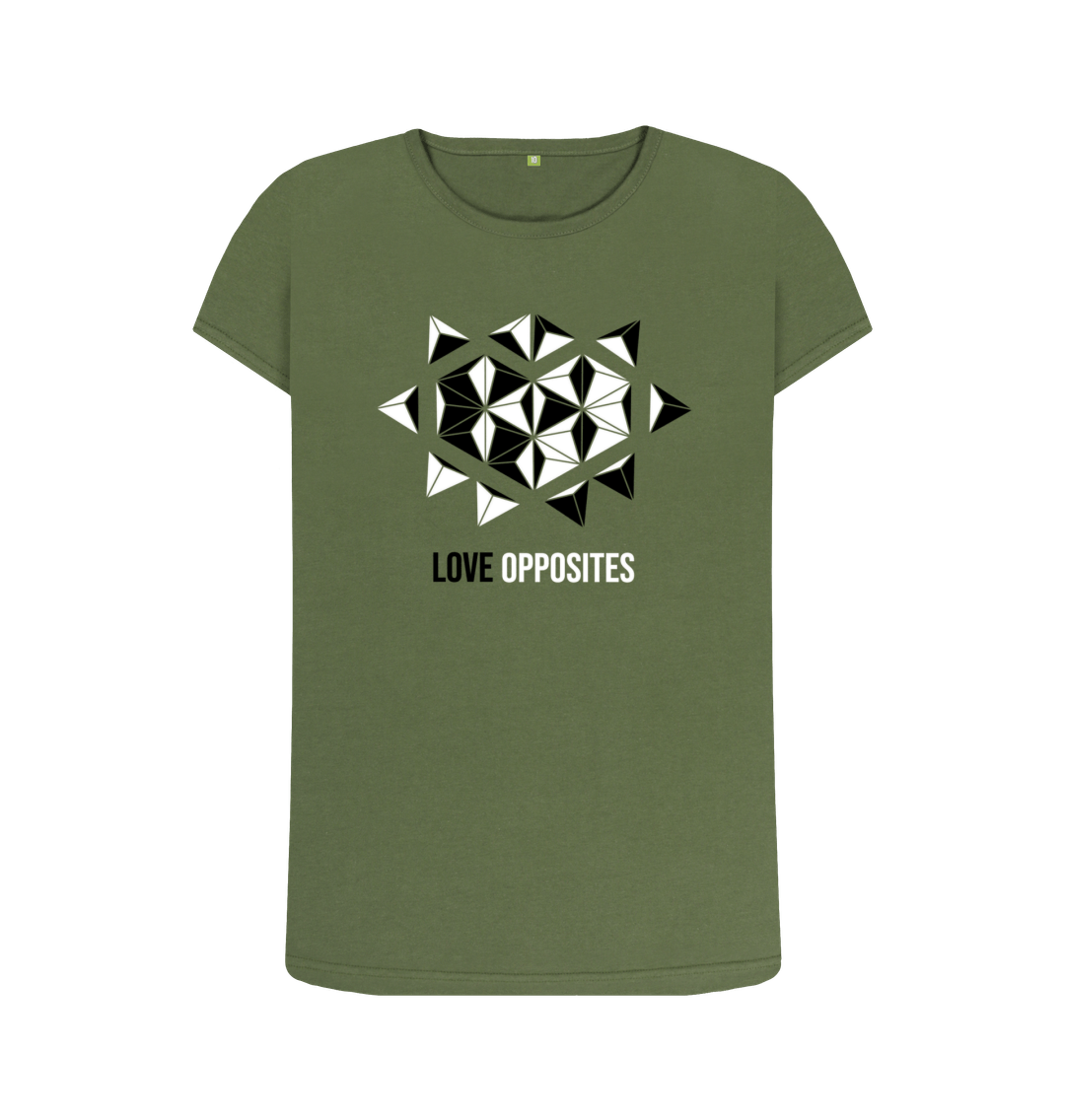 Khaki Love Opposites Women crew neck T-shirt n
