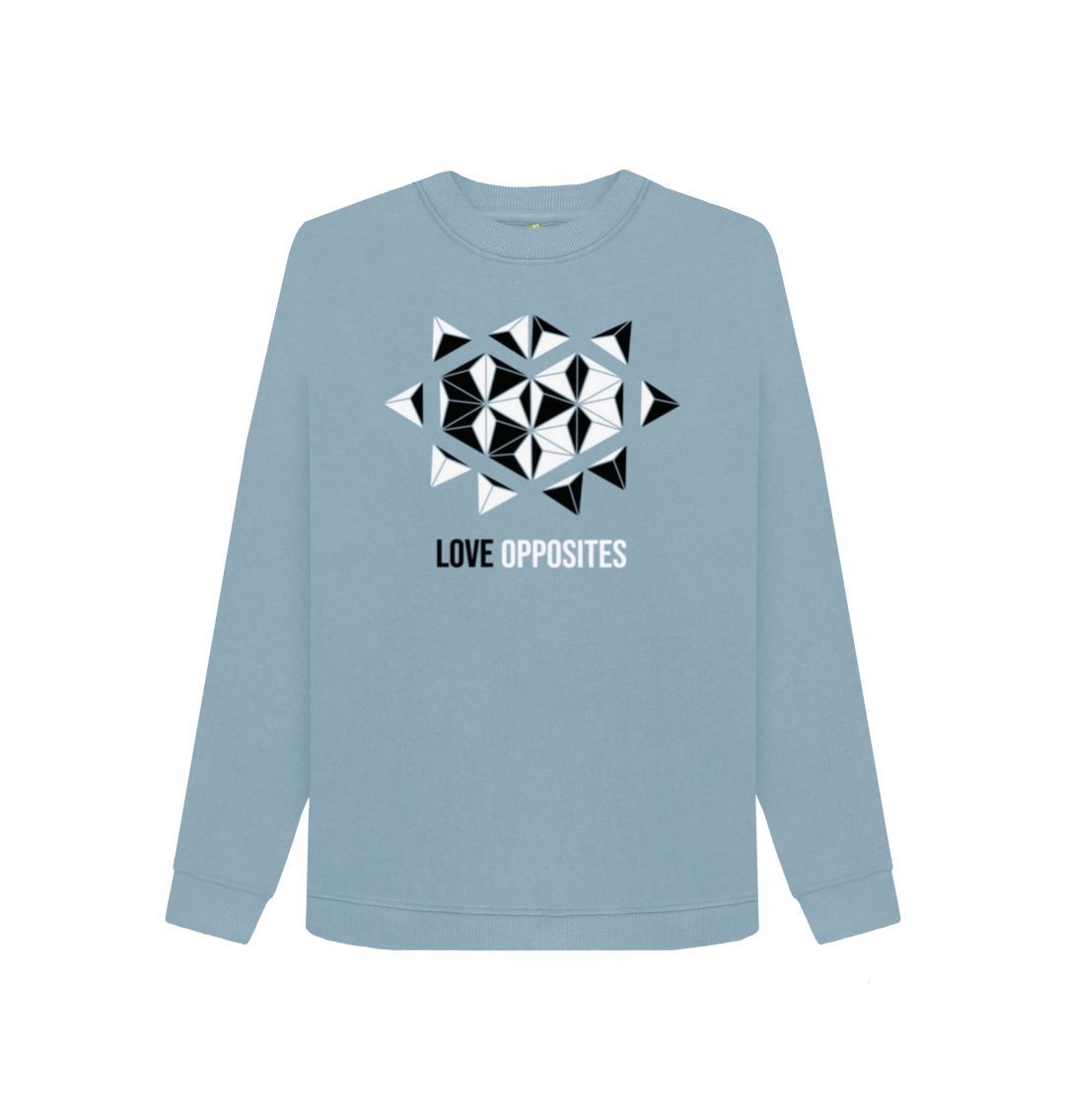 Stone Blue Love Opposites - Women's Crewneck Sweater - 4 colours