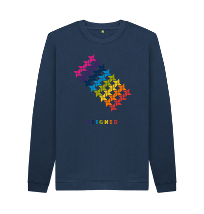 Navy Blue Printed Sweater Front