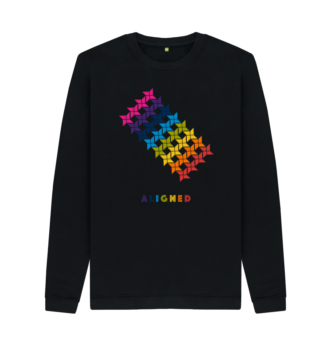 Black Printed Sweater Front