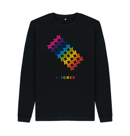 Black Printed Sweater Front