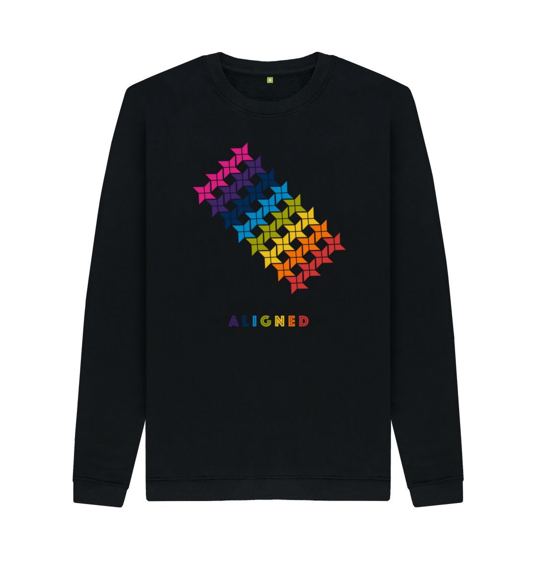 Black Aligned - Men's Crew Neck Sweater